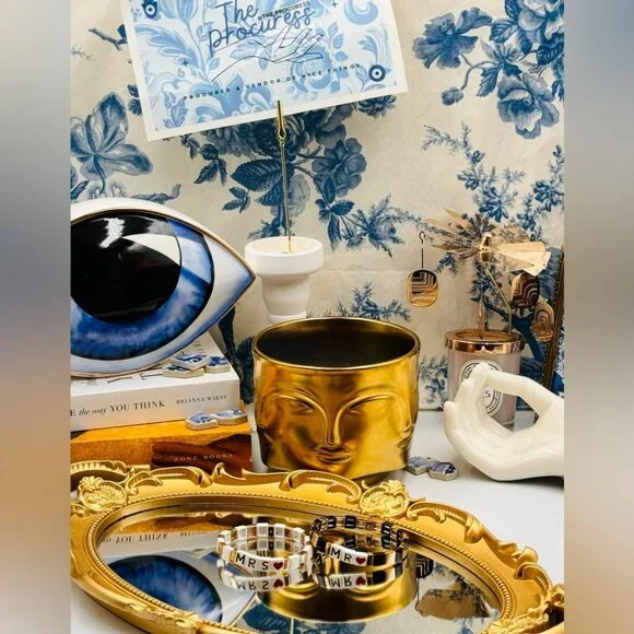 🆕 ROXANNE ASSOULIN 🧿 NWOT Mr & Mrs Set Of Two Enamel And Gold-Tone Bracelets - Picture 2 of 14